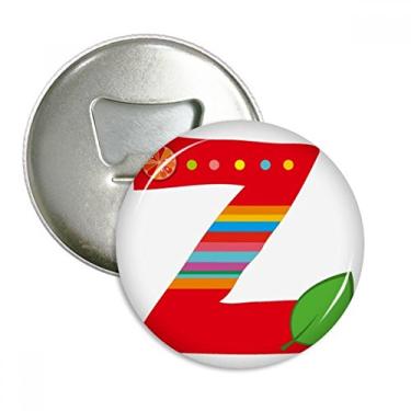 Imagem de Z Alfabeto laranja frutas bonito padrão abridor de garrafas ímã de geladeira emblema multifuncional