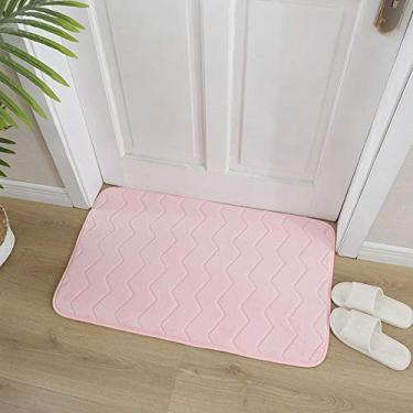 Imagem de Tapetes de área tapete macio sarja antiderrapante lavável tapete de veludo coral proteger o chão para sala de estudo varanda porta de banheiro, rosa, 80 * 160 cm