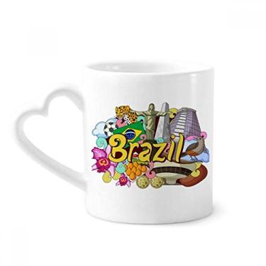 Imagem de Caneca de grafite de futebol Oscar Niemeyer Brasil café cerâmica copo de coração de vidro