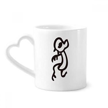 Imagem de Bones Inscriptions Caneca de macaco do zodíaco chinês café cerâmica copo de coração de vidro