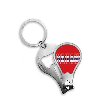 Imagem de Cortador de unhas com nome da bandeira do país da Tailândia abridor de chave tesoura