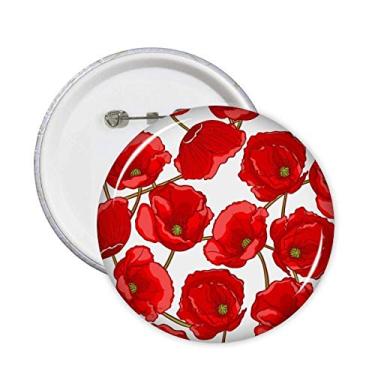 Imagem de Flores vermelhas de milho brochados broche, botão de crachá, decoração acessório, 5 peças