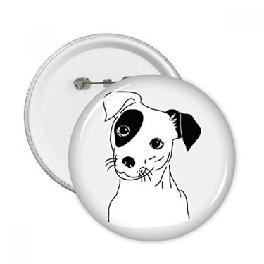 Imagem de Desenho de cachorro preto ilustração padrão pinos redondos crachá botão emblema decoração acessório 5 peças