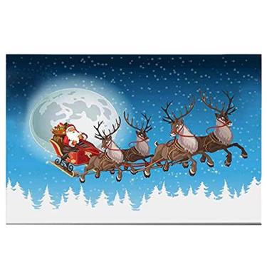 Imagem de KELATI Tapete de porta de Natal, tapete de Natal de boas-vindas de Natal antiderrapante e lavável, para quarto, banheiro, cozinha, tapete, decoração de feriados-B1