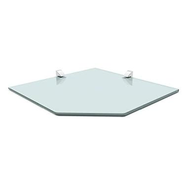 Imagem de PRAT.K Prateleira de Vidro Recortado com Suporte Cromado 30x30cm – Moderna e Funcional