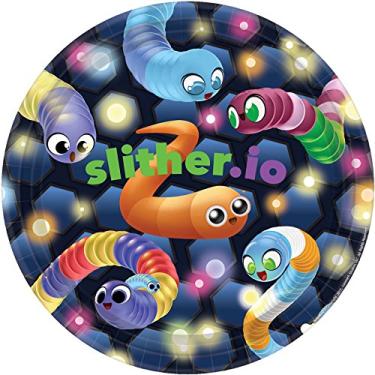Imagem de Slither.io Round Paper Plates - 9" / Multicolor/Pack of 8
