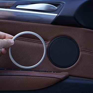 Imagem de JIERS Para BMW X5 X6 E70 E71 2008-2013, aço inoxidável para porta de carro, alto-falante de áudio, buzina decorativa, acessórios de carro