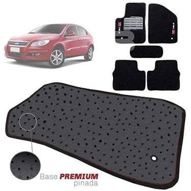 Imagem de Jogo de Tapete Carpete Tevic Pinado Chery Cielo 2008 09 10 11 12 13 14 15 Impermeável Lavável Logo Bordado 5 Peças