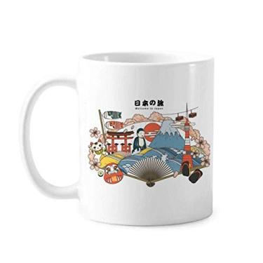 Imagem de Caneca clássica japonesa Travelling Recommendation copo de cerâmica branca presente com alças 350 ml