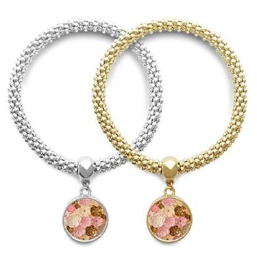 Imagem de DIYthinker Pulseira, pingente, pingente, joia para casal, presente para amante de lindas flores