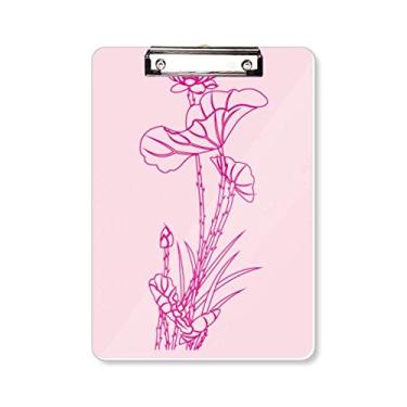 Imagem de Folha de lótus Flor Palheta Flor Planta Prancheta Pasta de Escrita Placa de Apoio A4