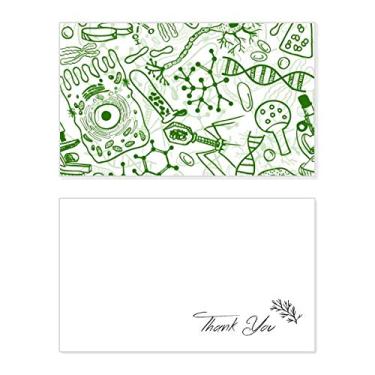 Imagem de Estrutura de células de microscópio verde cartão de agradecimento biológico aniversário aniversário saudações casamento agradecimento