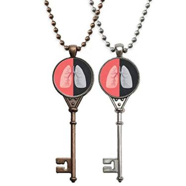 Imagem de OFFbb-USA Logo Lung Comparison Art Deco Presente Fashion Chaveiro Pingente Joias Decoração Casal