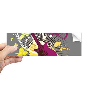 Imagem de DIYthinker Adesivo retangular para para-choque de instrumento musical Rock Music Guitar Notebook Janela Decalque
