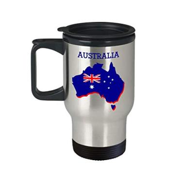 Imagem de Caneca de viagem Austrália – Chá divertido de cacau quente café isolado copo – Ideia de de Natal