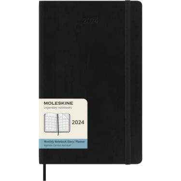 Imagem de Moleskine 2024 Monthly Planner, 12M, Large, Black, Soft Cover (5 x 8.25)