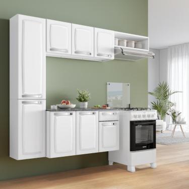 Imagem de Cozinha de Aço Completa Itatiaia Armário Balcão Paneleiro 8 Portas 1 Gaveta 3 Prateleiras Branco