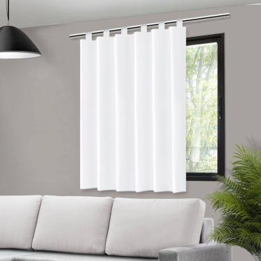 Imagem de Cortina Blecaute Blackout Dupla Face Branca Corta Luz Branca Com Alça - 140X140cm
