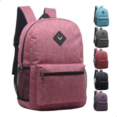 Imagem de Mochila Juvenil Unissex Bolsos Laterais E Frontal Alça Acolchoada Yepp MM9148 (Rosa)