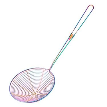 Imagem de Coadores de malha 1 peça coador de malha de aço inoxidável durável farinha de cozinha tela portátil filtro de malha peneira de farinha filtro de óleo escorredor de alimentos (cor: arco-íris NO.0)