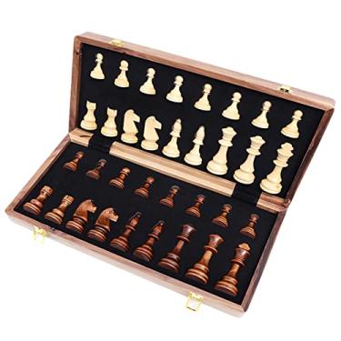 Imagem de PUCHEN Conjunto de tabuleiro de xadrez | Xadrez artesanal de com tabuleiro de e peças de xadrez,Jogo de Tabuleiro Internacional para Crianças Adulto