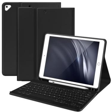 Imagem de Capa de teclado para iPad 10,2" 9ª geração 2021/8ª geração 2020 capa para iPad 10,2 7ª 2019, teclado Bluetooth sem fio para iPad Air 3 (3ª geração)/iPad Pro 10,5"/iPad 10,2" capa com suporte para lápis