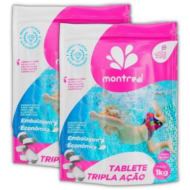 Imagem de Kit 10 Pastilhas Tabletes Cloro 200g Tripla Ação P/Piscina