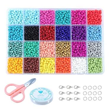 Imagem de DYNWAVE 14523 pçs contas de semente de vidro pequenas contas de pônei espaçador encantos para criação de joias 24 pulseiras sortidas colares DIY artesanato kits de miçangas
