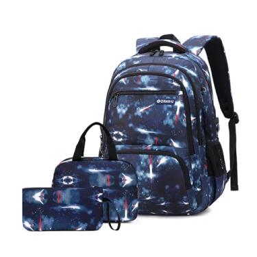 Imagem de Daconovo Mochila escolar à prova d'água para estudantes de escolas primárias e secundárias com lancheira e bolsa para caneta