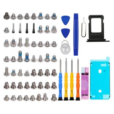 Imagem de DARYCOM Repair Conjunto completo de parafusos 56 peças com ferramentas para iPhone X, kit de ferramentas de reparo, 4 chaves de fenda, mapa de localização, 3 abridores de ferramentas, 1 adesivo de