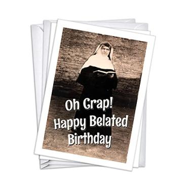 Imagem de Wright Home & Gift Cartões comemorativos de aniversário de freira católica | Conjunto de 2 pacotes + 2 envelopes (5 x 7)