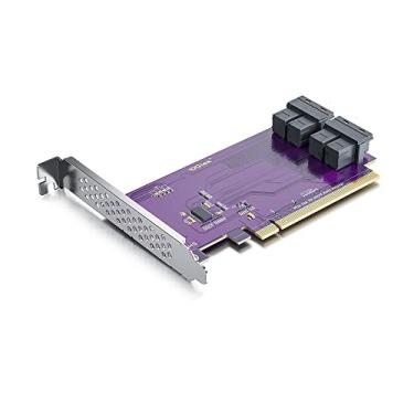 Imagem de Adaptador PCIe X16 para SFF-8643 para SSD U.2, porta Quad SFF-8643, requer suporte BIOS da placa-mãe para bifurcação, suporta Windows/Linux/VMware ESXi, com suporte completo e baixo perfil