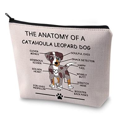 Imagem de LEVLO Presentes engraçados para amantes de cães de leopardo Catahoula The Anatomy of A Catahoula Leopard Cosmetic Bags Catahoula Leopard Dog Veterinary Mom Travel Toiletry Bags, Catahoula Leopard