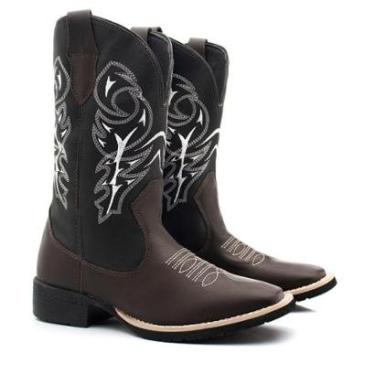Imagem de Bota Texana Masculina Bico Quadrado Delegada Café TX-Masculino