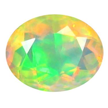 Imagem de 1,62 ct AAA+ Corte oval de qualidade de pedra premium (9 x 8 mm) opala arco-íris não aquecida genuína pedra preciosa solta