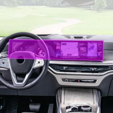 Imagem de TiLLOwt Interior do carro navegação GPS console de filme tela LCD anti-arranhões película protetora TPU transparente, para BMW G65 X5 G66 X6 2023-2024