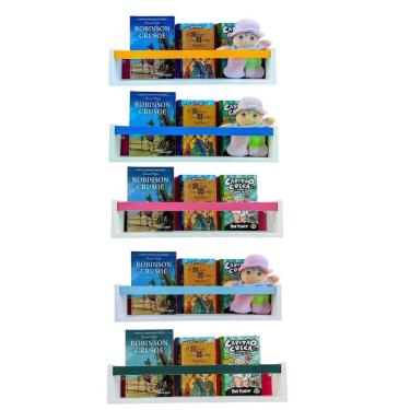 Imagem de Prateleira livros infantis colorida nicho parede organizador