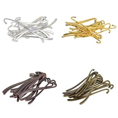 Imagem de 80 peças de marcadores de página de contas de metal delicados de cores mistas com borlas sedosas, pingentes vintage para joias feitas à mão, suprimentos de artesanato faça você mesmo, presentes de