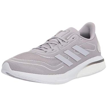 Imagem de adidas Tênis de corrida feminino Supernova, Pena cinza/prata metálica/rosa choque, 8