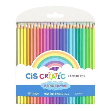 Imagem de Lápis de Cor Criatic - Tons Pastel - 24 cores da Cis Ref 60.0201