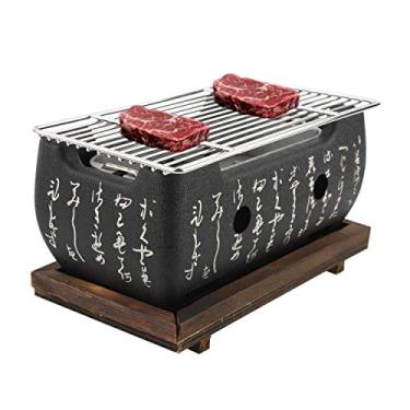 Imagem de Churrasqueira japonesa Yakiniku, fogão de churrasco portátil, resistente ao calor, fogão a carvão japonês, calha de carbono independente, para uso doméstico, Yakiniku, Robata, Yakitori, Takoyaki e