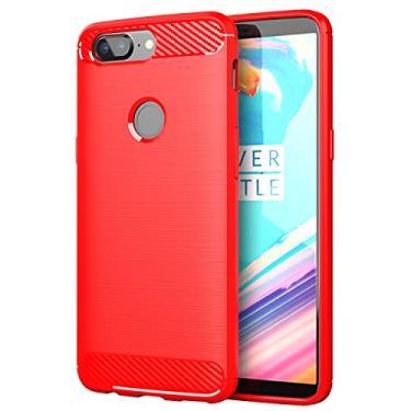 Imagem de Capa para OnePlus 5T, tecnologia de absorção de choque TPU com moldura elevada protetora para OnePlus 5T (vermelha)