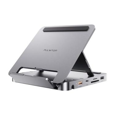 Imagem de Hub USB C para iPad Pro, estação de ancoragem PULWTOP para iPad, 4K @ 60Hz HDMI, hub de alumínio 100W PD com compartimento SSD, base de suporte para iPad, iPad Hub para iPad Pro/iPad Mini 6ª geração,