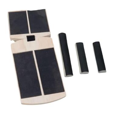 Imagem de Fancyes Prancha de equilíbrio de madeira, prancha de equilíbrio de pé único, ferramenta de treinamento, resistente, portátil, leve, antiderrapante, maca de