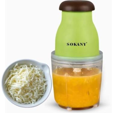 Imagem de Processador Triturador Alimentos Triturador Moedor Picador De Alimentos Carne Frutas Multiuso Elétrico 110V - YODHE (Verde)