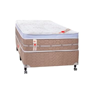Imagem de Cama Box + Colchão Castor Com Massageador Solteiro Niponpedic One Face Tecnopedic 88x188x59cm