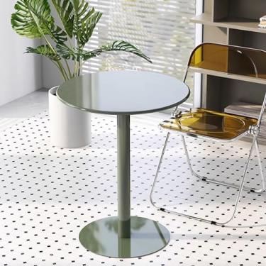 Imagem de Mesa de bar redonda de bistrô, mesa de pub de topo alto, cozinha, jantar, café, bistrô, coquetéis, mesas de bebidas de estilo moderno, com base de metal, para sala de estar, quarto, varanda