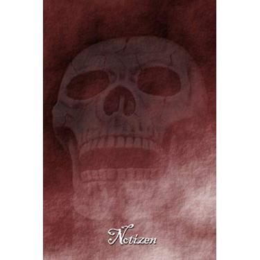 Imagem de Notizen: Grunge Skull, Totenkopf, Schädeldesign, Geschenk für Grungefans, Skull auf Leinwand. Gothic Notizbuch, Gothic Planer. Format 15,24 x 22,85 cm ... Gothicfans, Grungefans, Geschenk für Gothicfa
