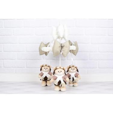 Imagem de Móbile Urso Aviador Clássico Para Decoração (palha)