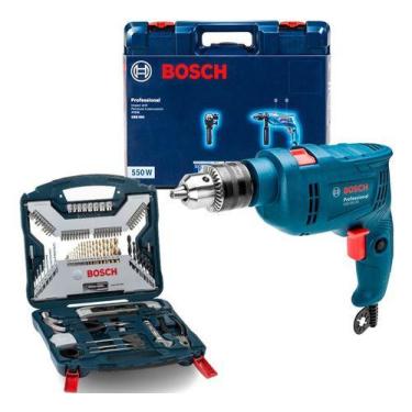 Imagem de Furadeira Impacto Bosch 13mm Gsb 550 Re Kit 103 X Line 220v, 220V